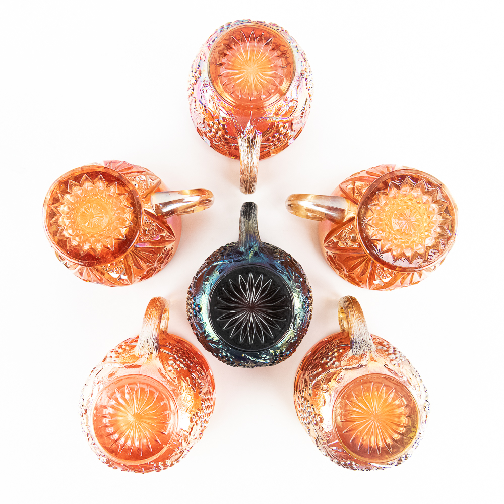 Carnival Glass: Imperial Grape Punch Cups (6)