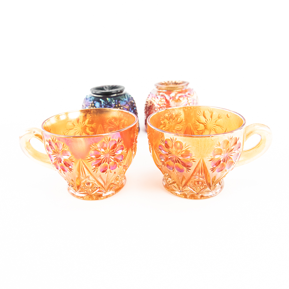 Carnival Glass: Imperial Grape Punch Cups (6)