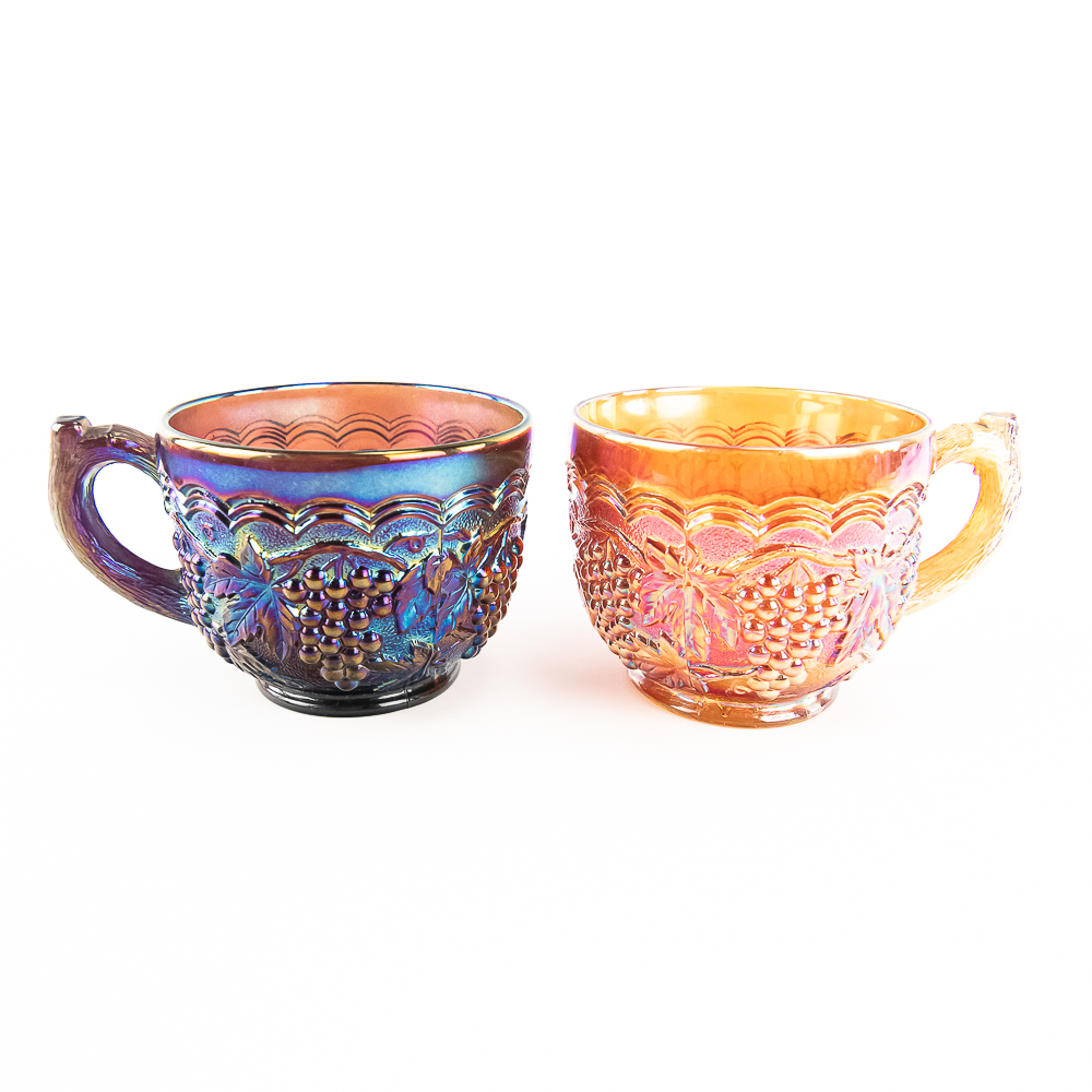 Carnival Glass: Imperial Grape Punch Cups (6)