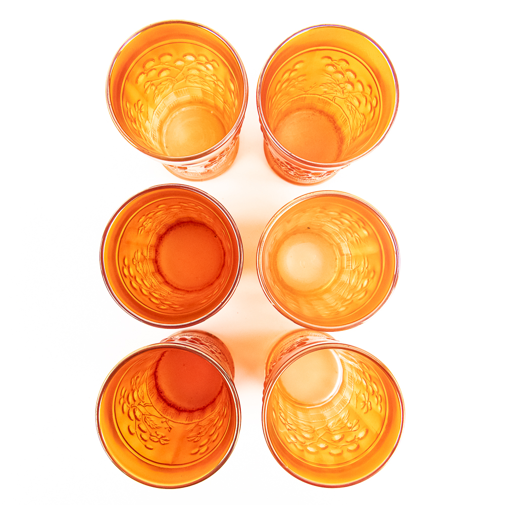 Carnival Glass N'wood Raspberry 7-Pc Set