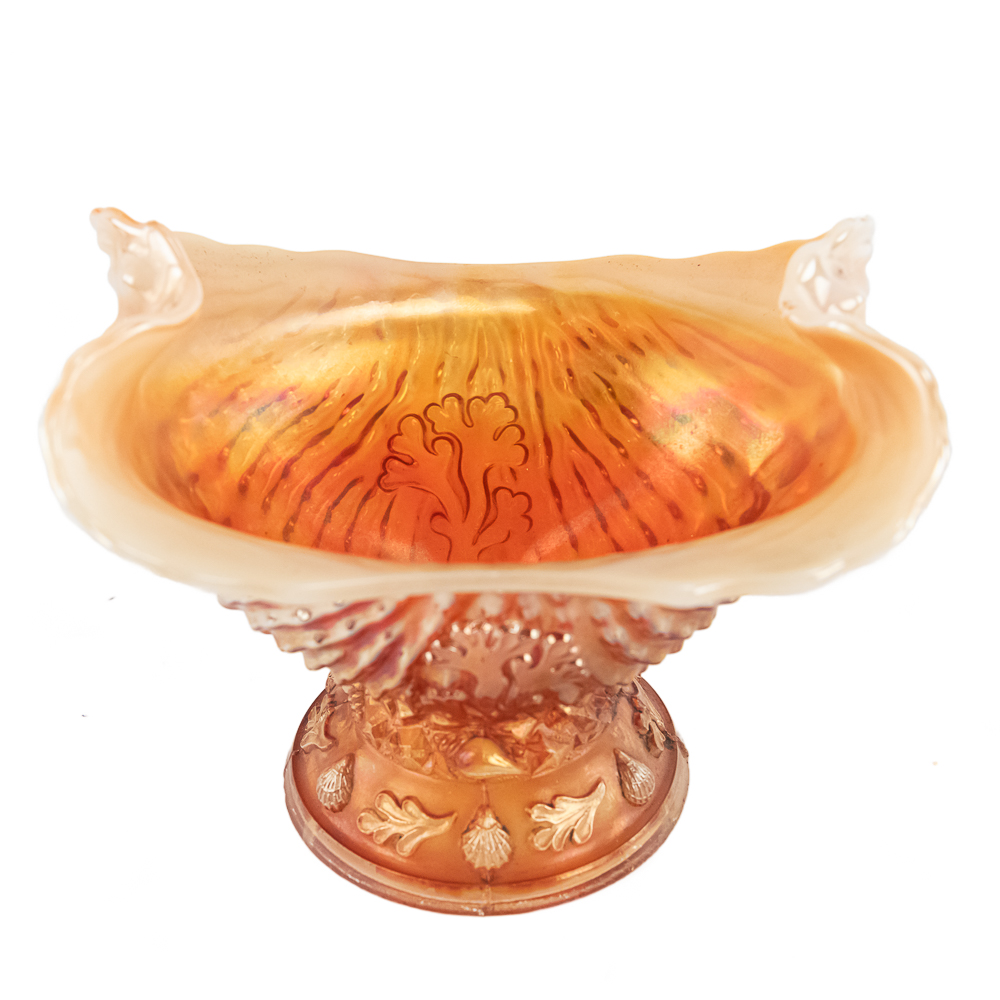 Carnival Glass Dugan Nautilus: 3-Pc Lot
