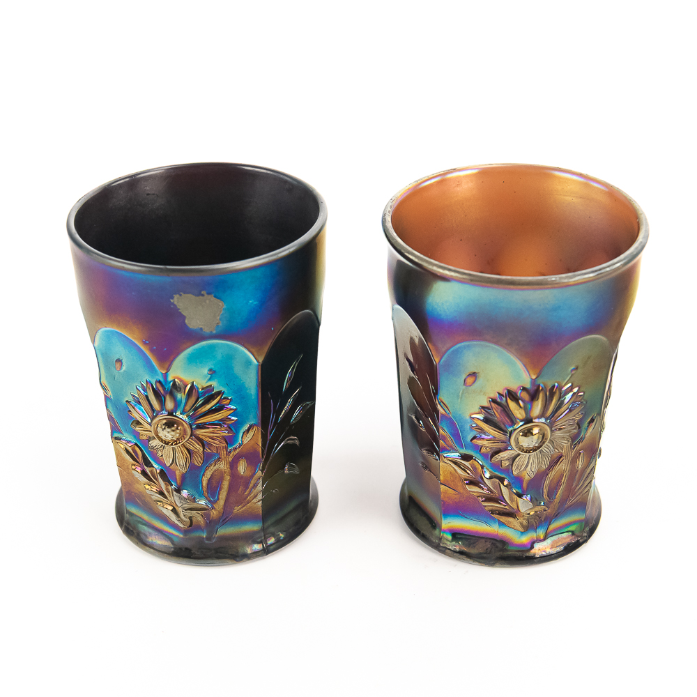 Carnival Glass: N'wood Tumblers 2-Pc