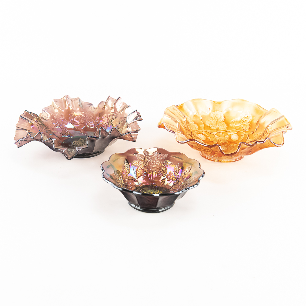 Carnival Glass: Millersburg 3pc Lot