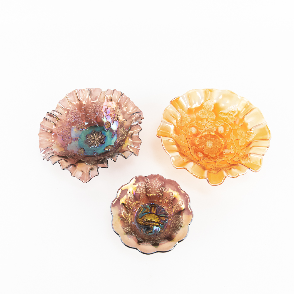 Carnival Glass: Millersburg 3pc Lot