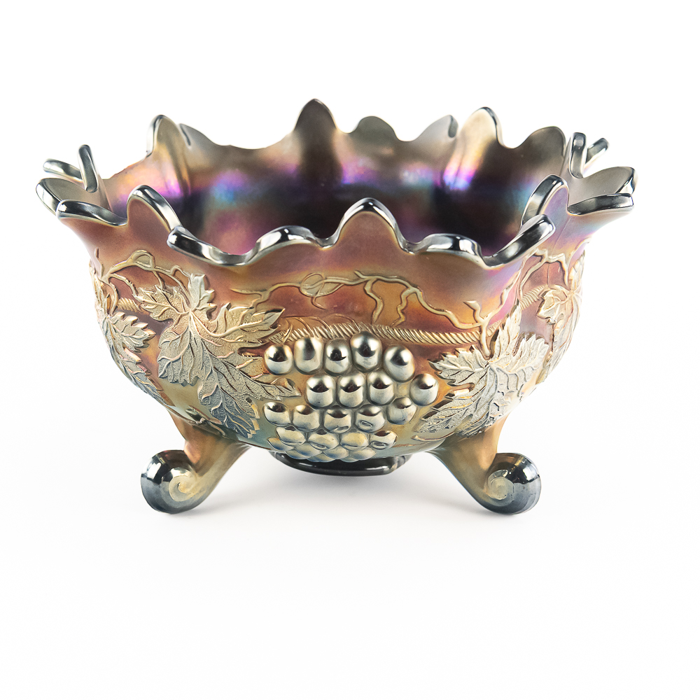 Carnival Fenton Grape & Cable Large Fruit Bowl