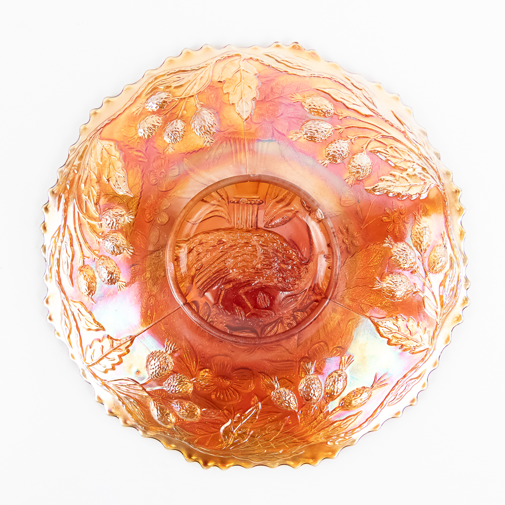 Carnival Fenton Peacock and Urn Plate
