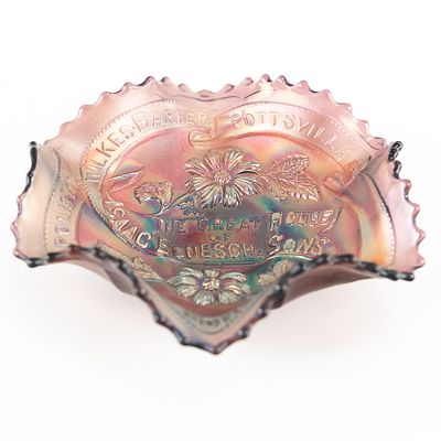Carnival Millersburg Isaac Benesch Ruffled Bowl. Amethyst purple. A very pretty, collectible 