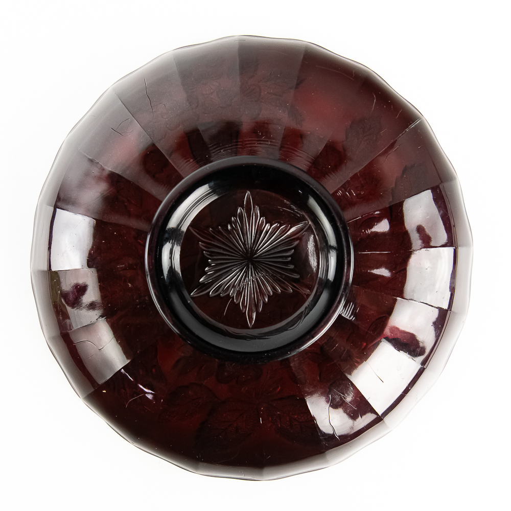 Carnival Glass: Millersburg Peacock & Urn Lg Bowl