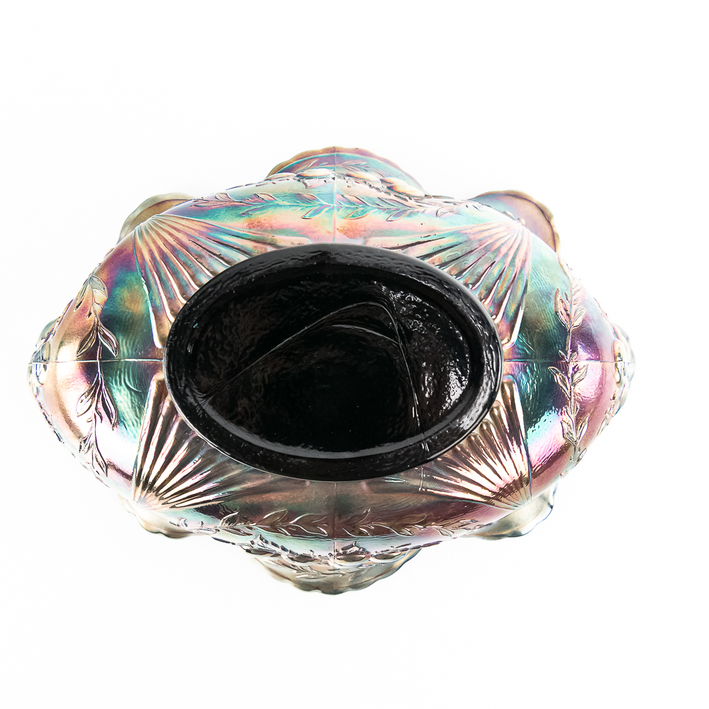 Carnival Glass: Dugan Peach & Pear Large Oval Bowl