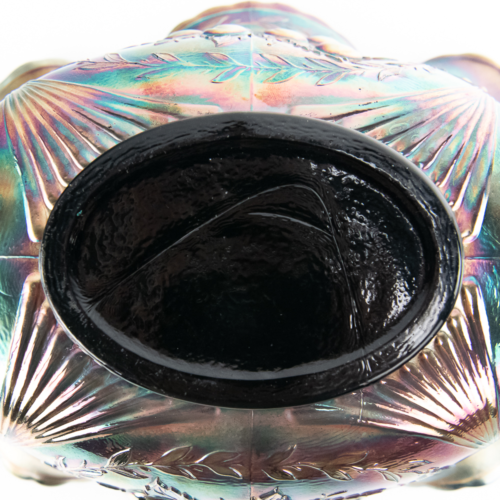 Carnival Glass: Dugan Peach & Pear Large Oval Bowl