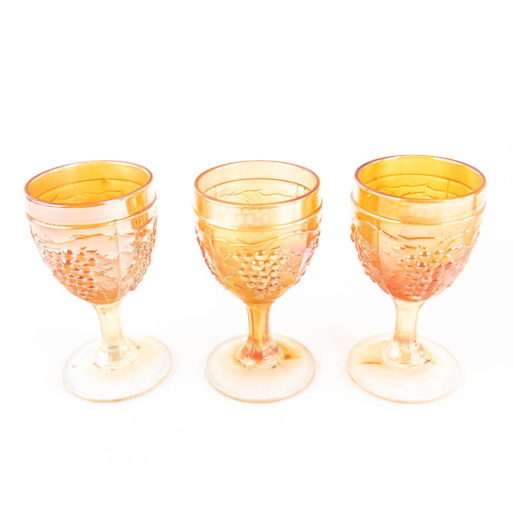 Carnival Glass: Imperial & Diamond 14pc Lot
