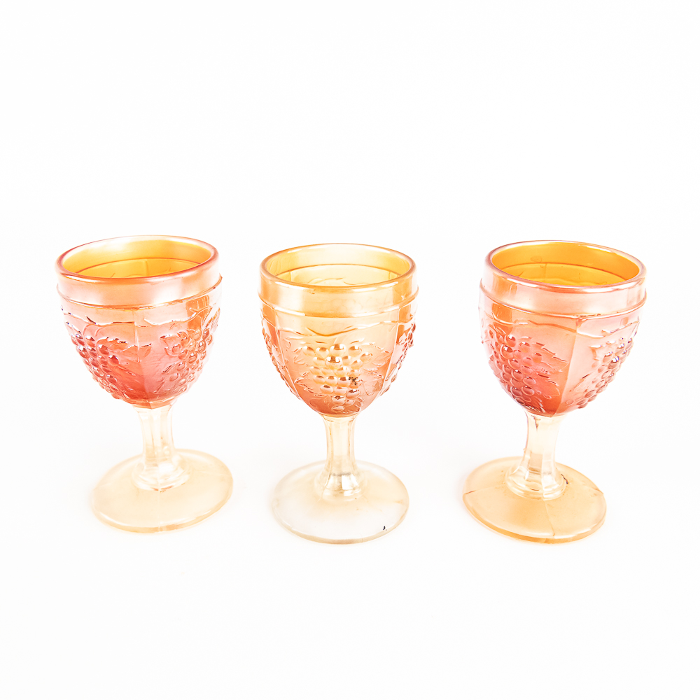 Carnival Glass: Imperial & Diamond 14pc Lot