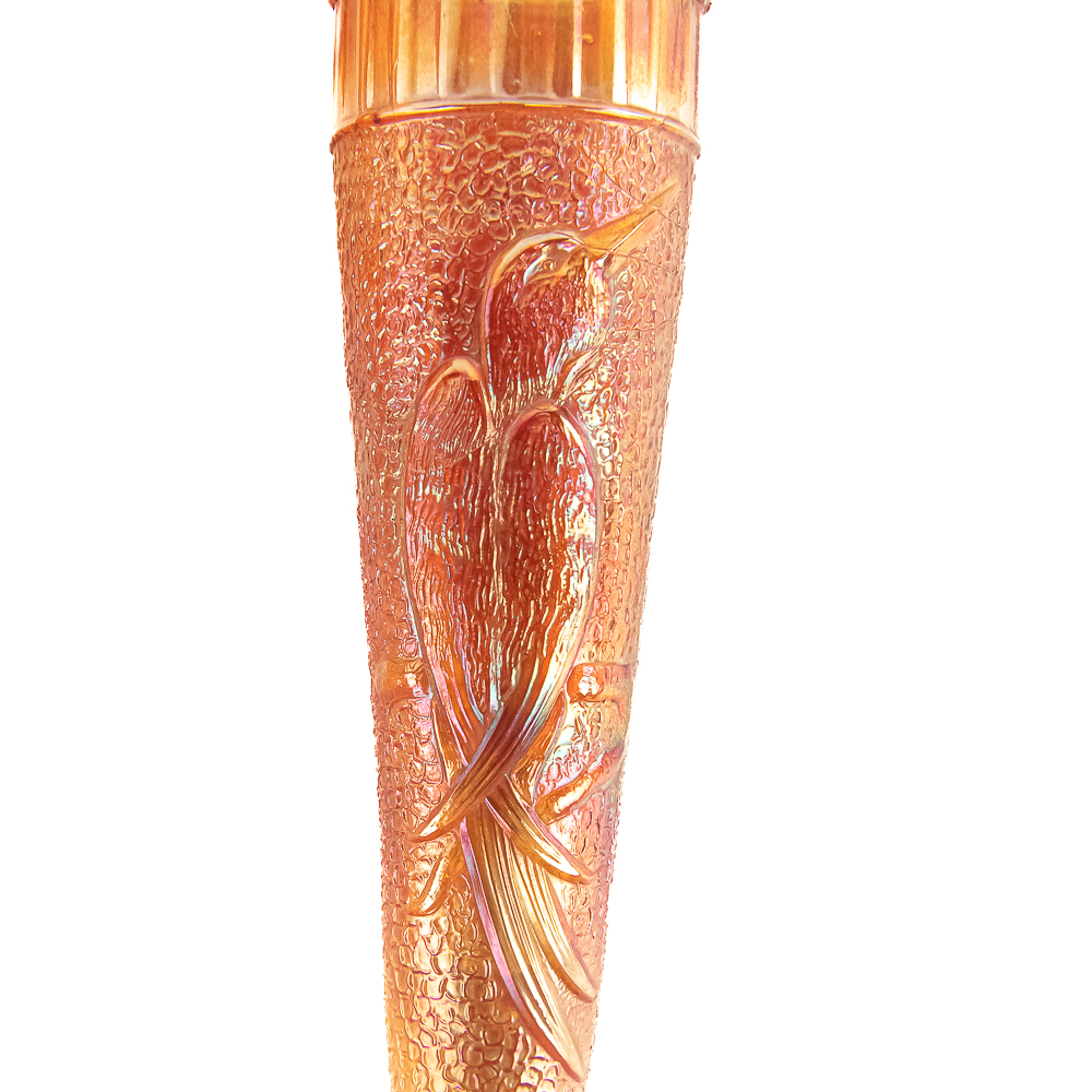 Carnival Glass: Wall Pkts & Vase 3-Pc Lot