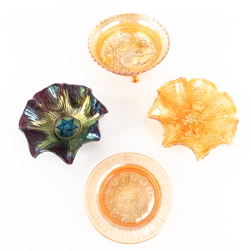 Carnival Glass: 4pc Lot