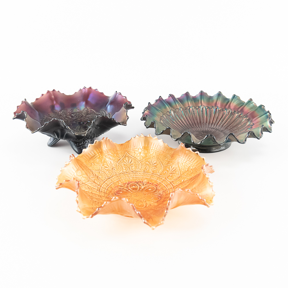 Carnival Glass: Northwood 3pc Lot