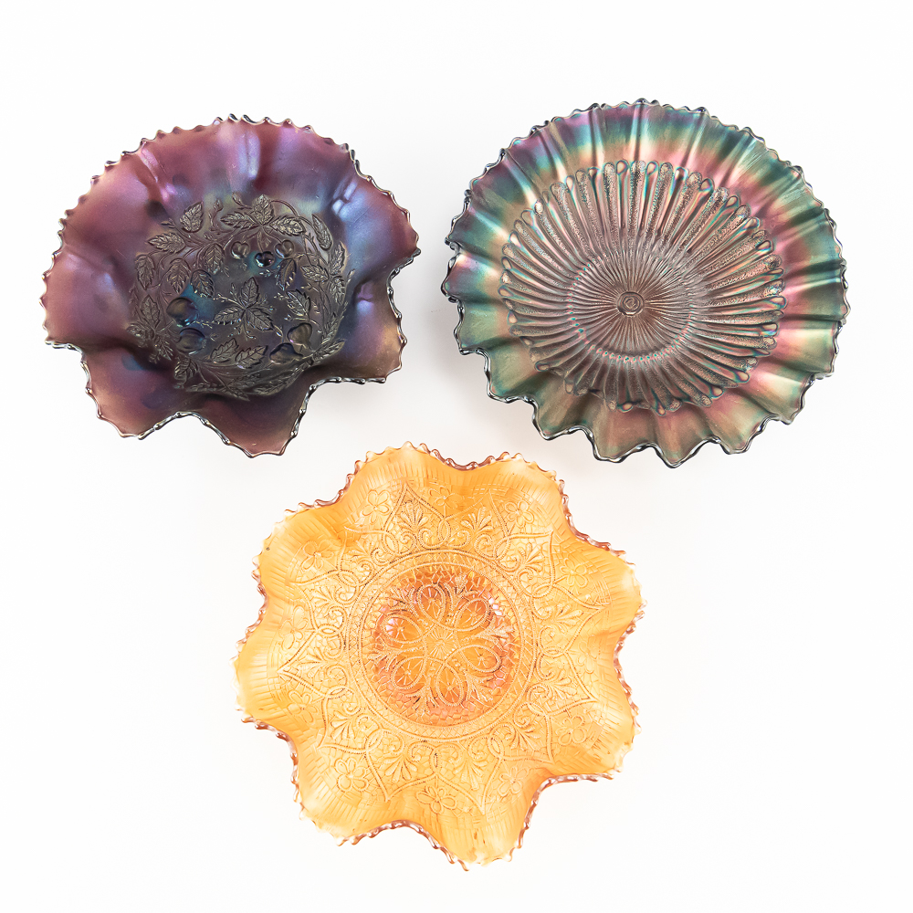 Carnival Glass: Northwood 3pc Lot