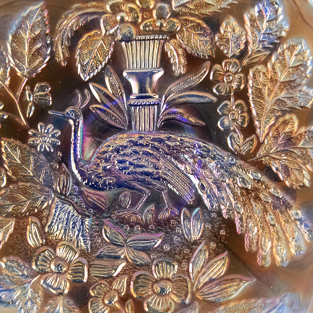 Carnival Glass: Fenton Peacock and Urn Plate
