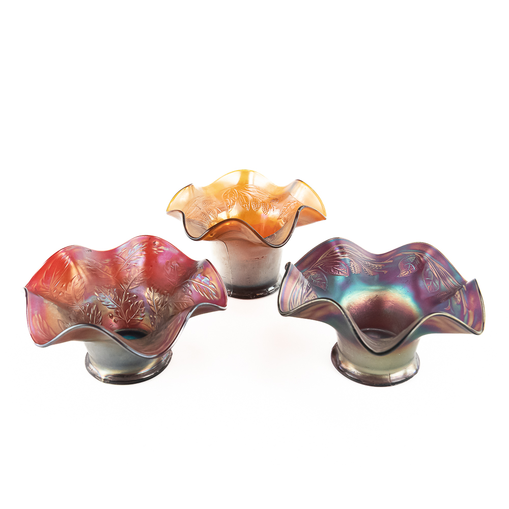 Carnival Glass: Fenton Hats 3-Pc Lot