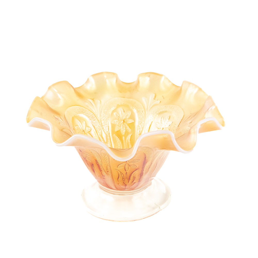 Carnival Gls Dugan Flowers & Flames Bowls 3pc Lot