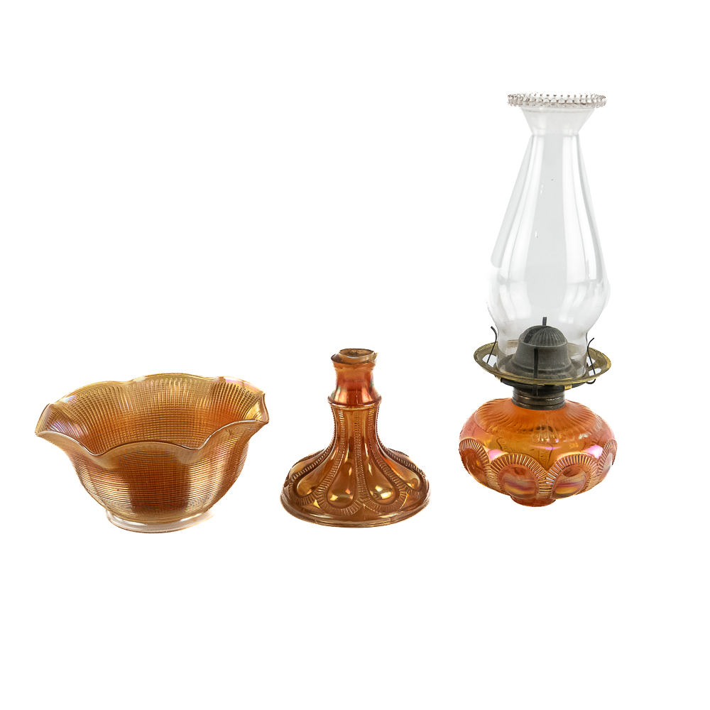Carnival Glass Imperial: 2-Pc Lot