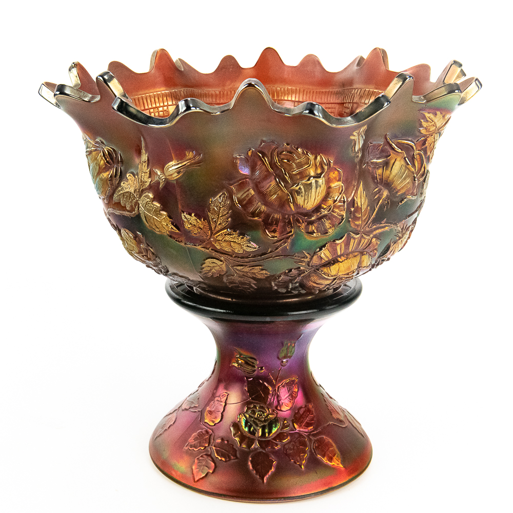 Carnival Glass Fenton Wreath of Roses Bowl