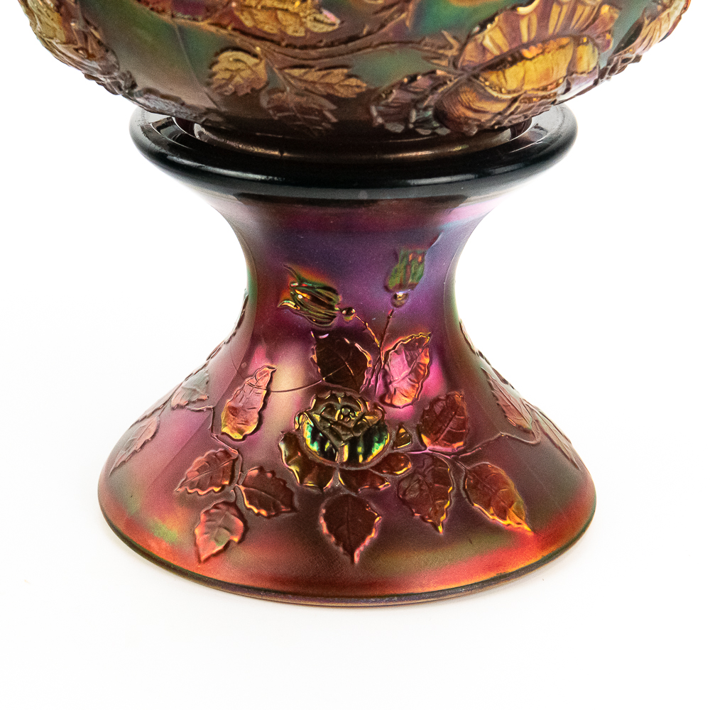 Carnival Glass Fenton Wreath of Roses Bowl
