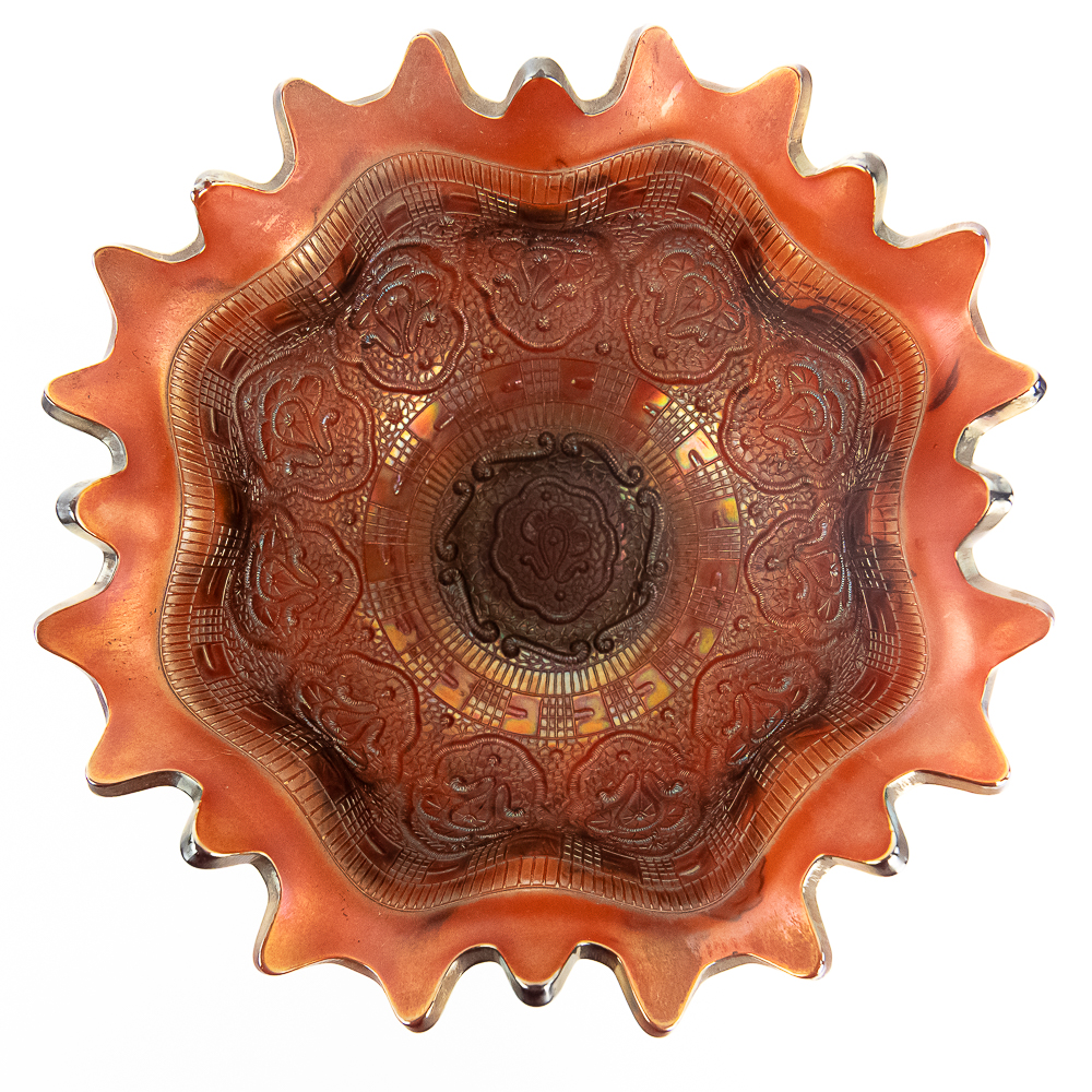 Carnival Glass Fenton Wreath of Roses Bowl