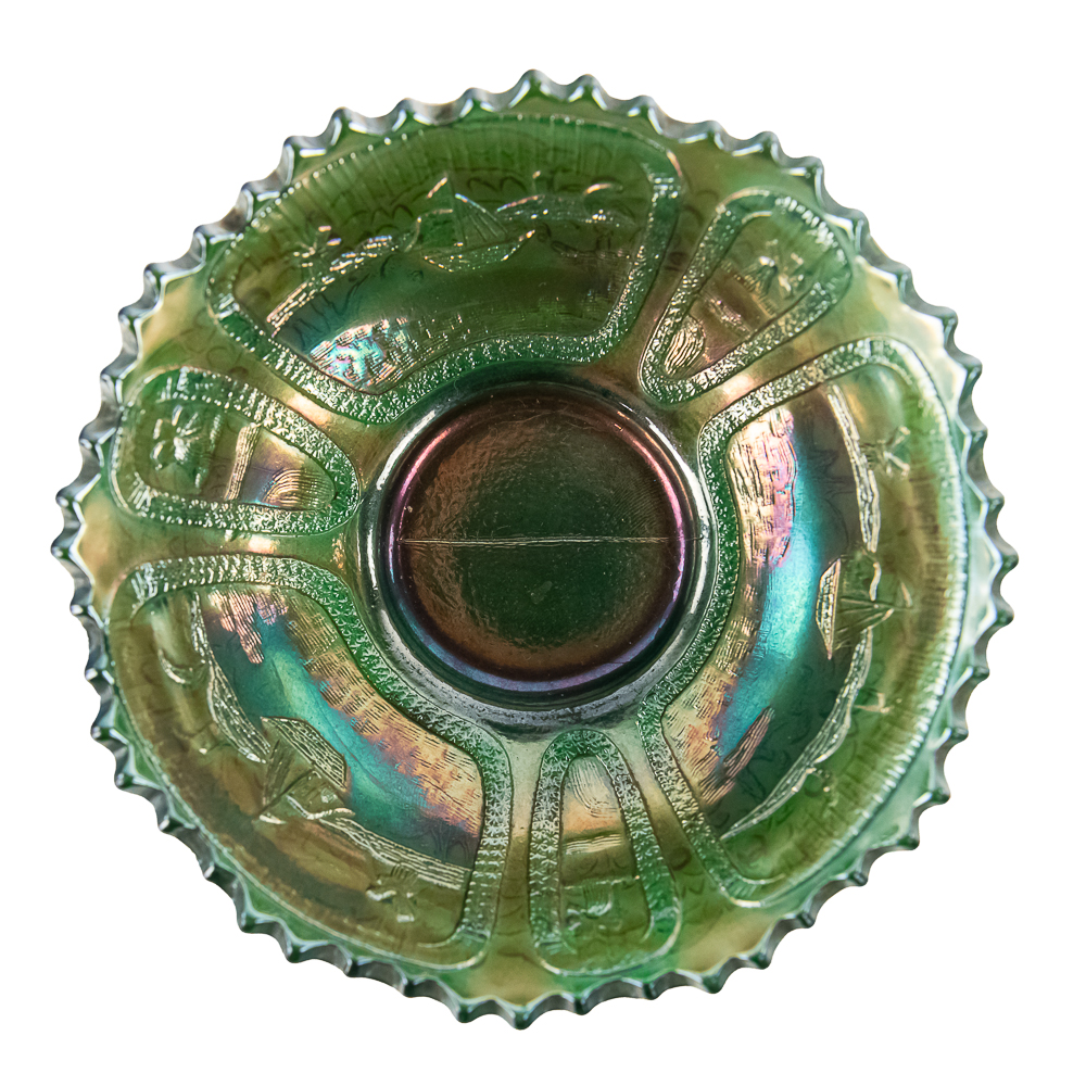 Carnival Glass Fenton Sailboats Sauce Bowls 3pcs