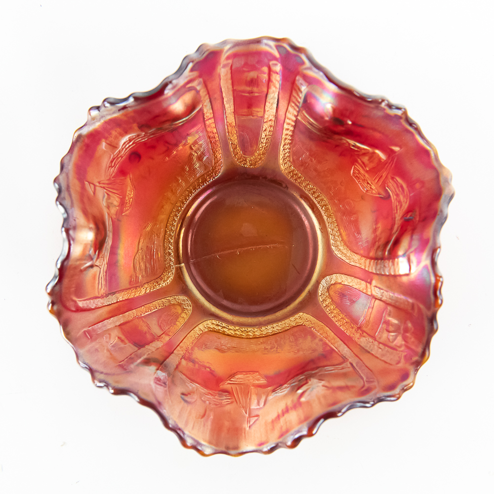 Carnival Glass Fenton Sailboats Sauce Bowls 3pcs