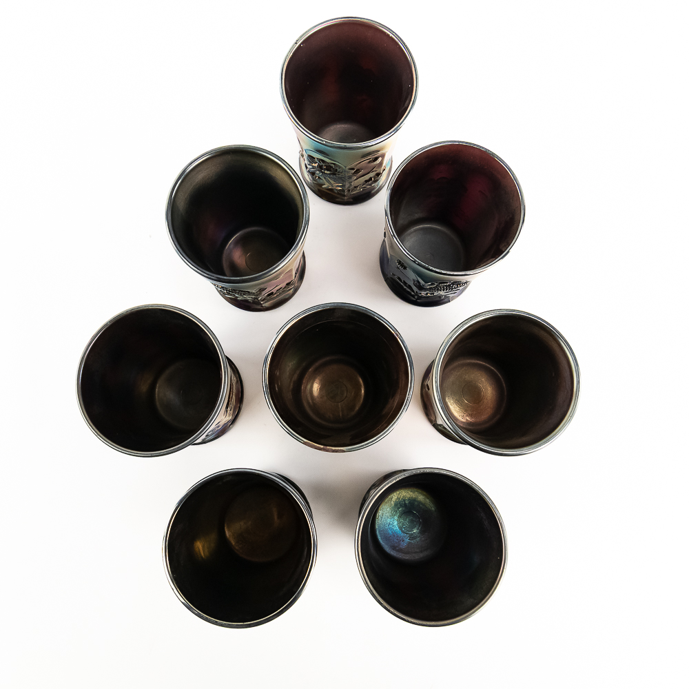 Carnival Glass N'wood Oriental Poppy 9pc Water Set