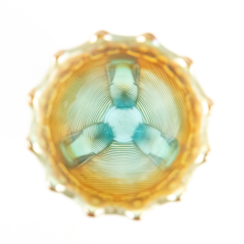 Carnival Glass: Northwood Daisy & Drape Ftd Vase