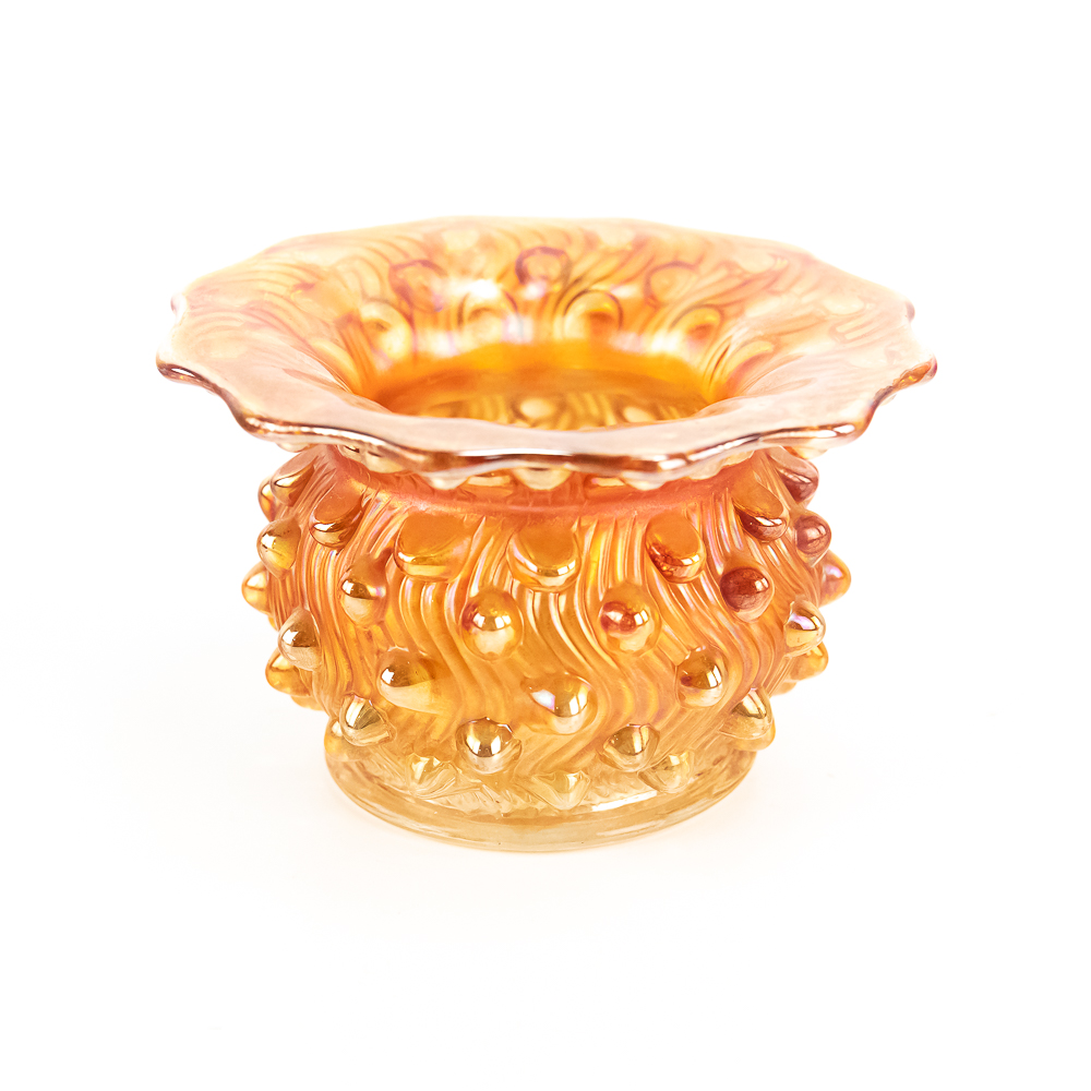 Carnival GlassMillersburg Swirled Hobnail Spittoon