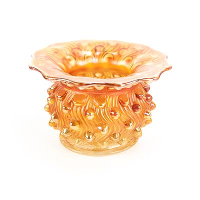Carnival GlassMillersburg Swirled Hobnail Spittoon. Marigold. A highly collectible piece in a 