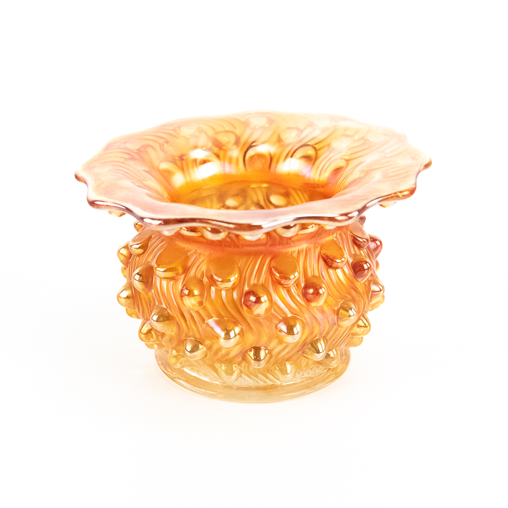 Carnival GlassMillersburg Swirled Hobnail Spittoon
