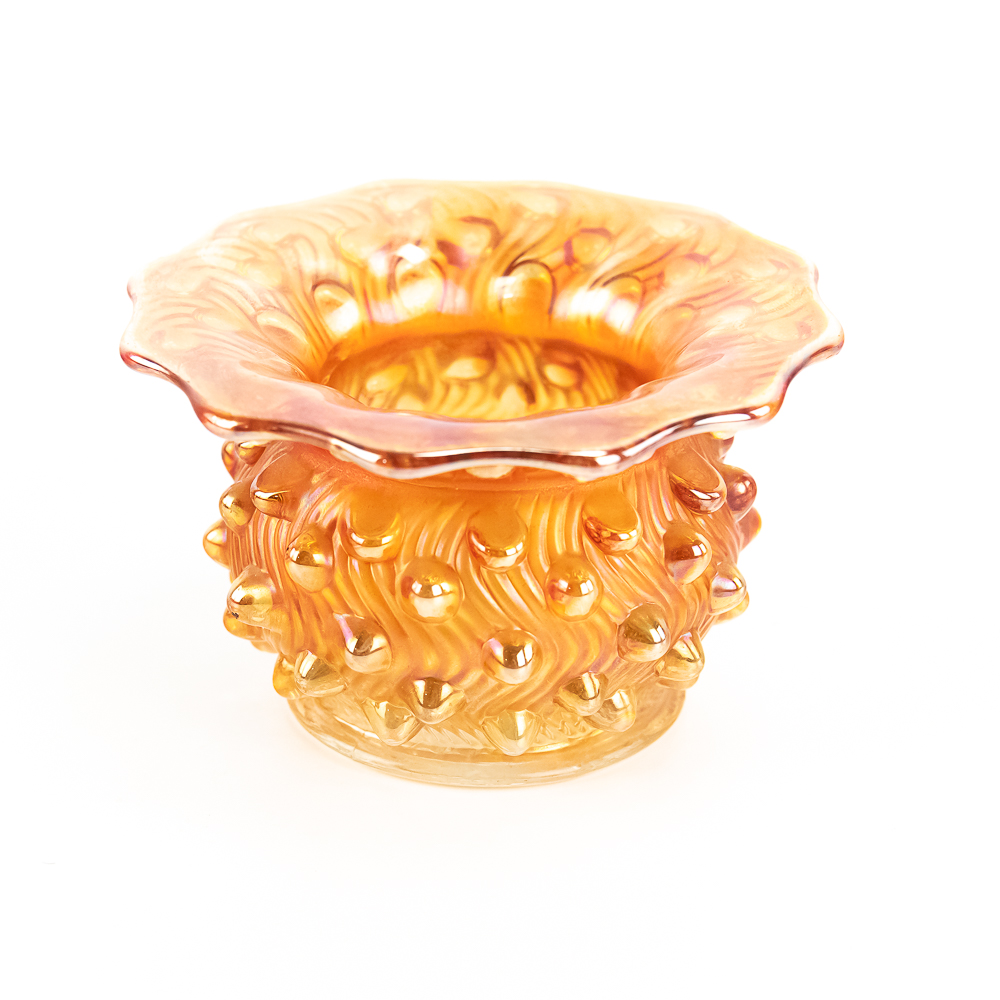 Carnival GlassMillersburg Swirled Hobnail Spittoon