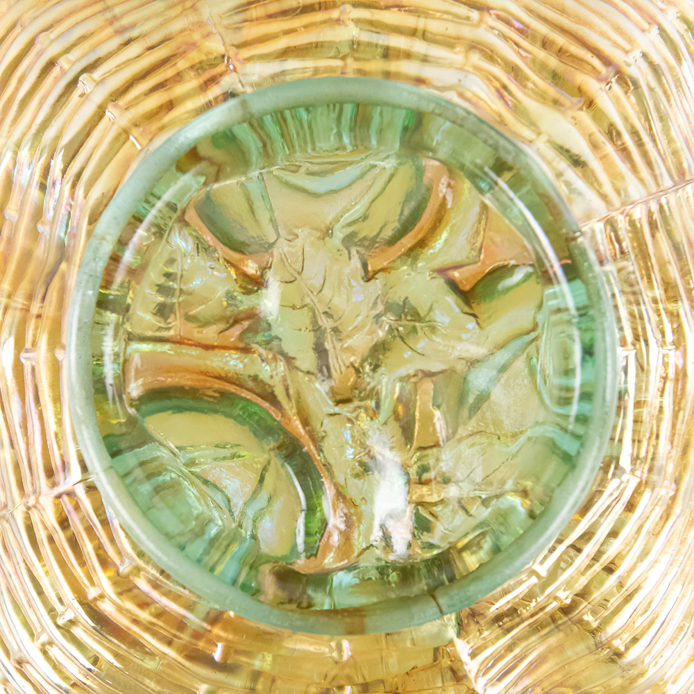 Carnival Glass: Northwood Rose Show Ruffled Bowl