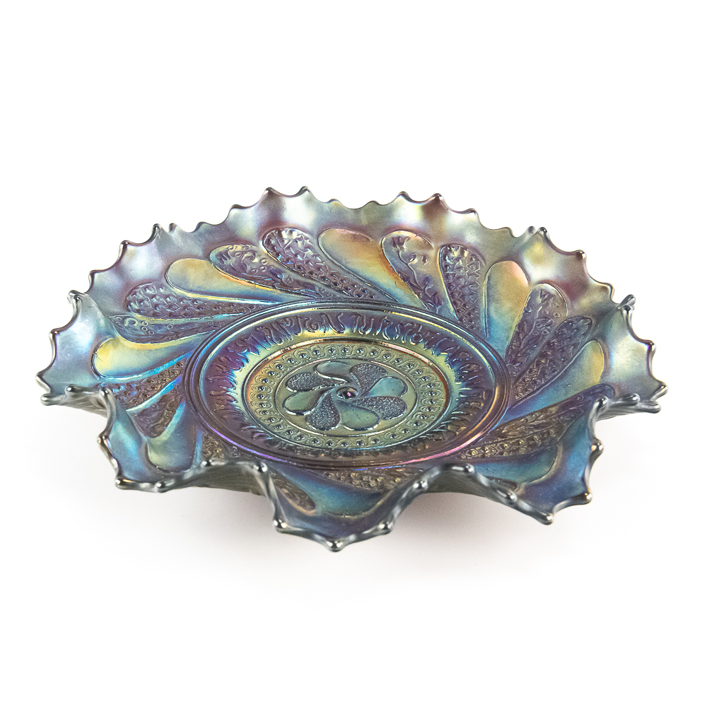 Carnival Glass: Dugan Roundup Low Ruffled Bowl