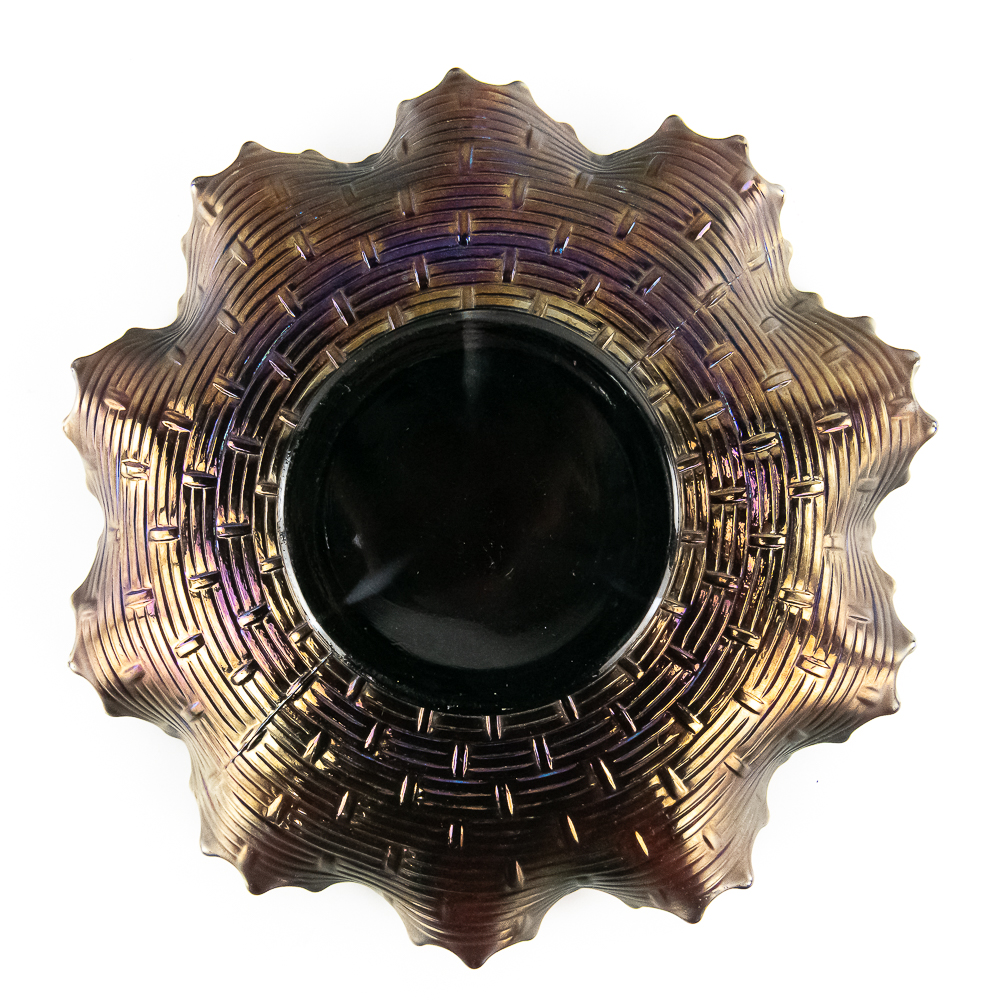 Carnival Glass: Dugan Roundup Low Ruffled Bowl