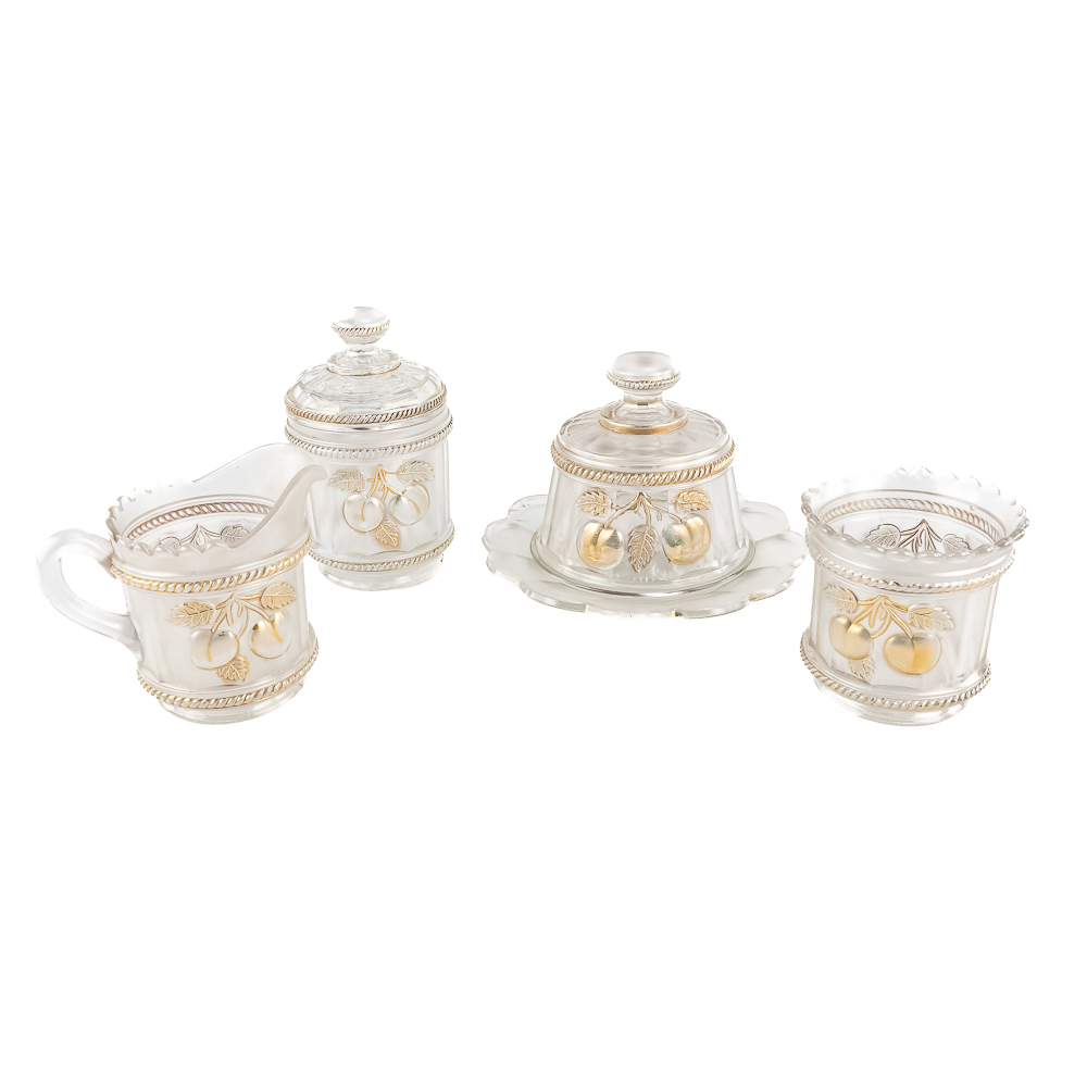 Carnival Glass: Northwood Peach 6pc Table Set
