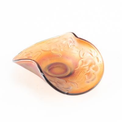 Carnival Glass: Fenton Kittens Two-Sides-Up Plate. Lavender. A really cool Kittens piece in a 