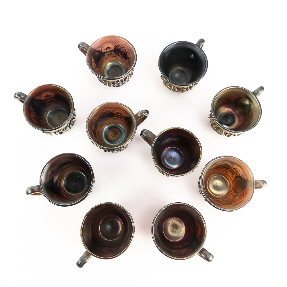 Carnival Glass: Northwood Memphis 13pc Punch Set