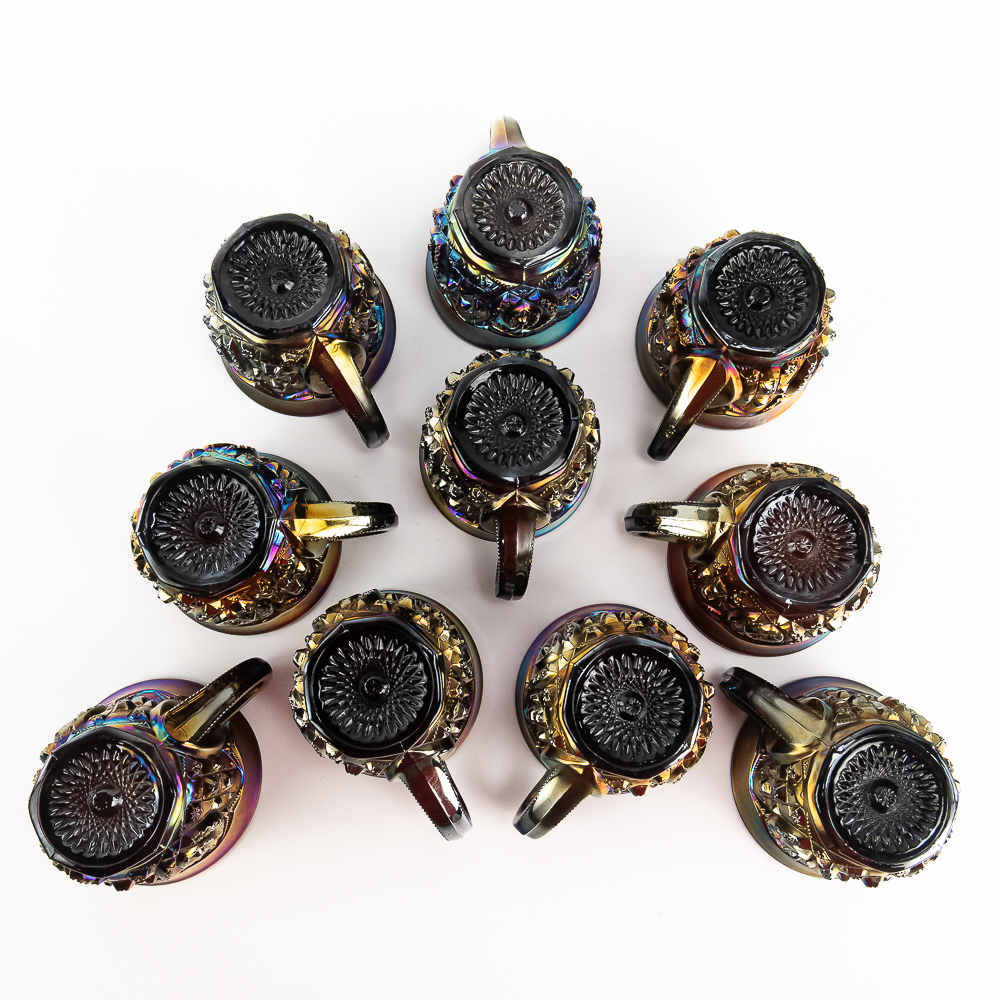 Carnival Glass: Northwood Memphis 13pc Punch Set