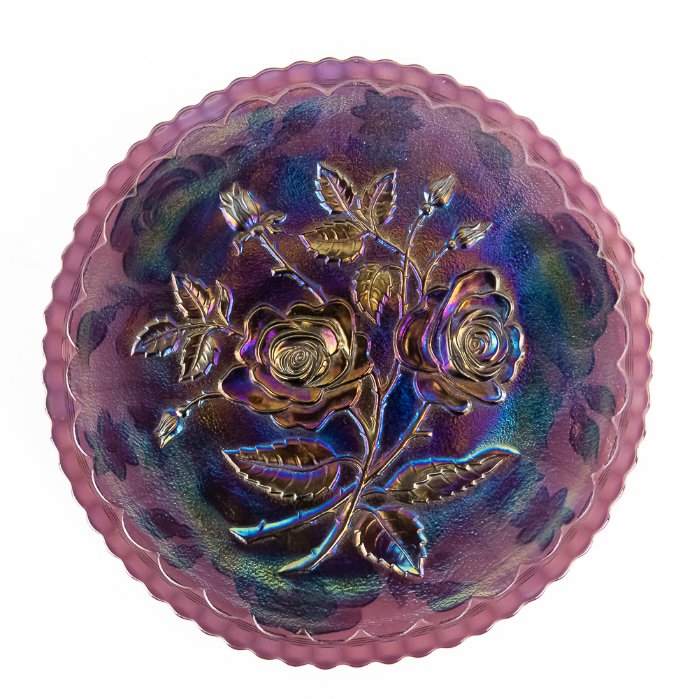 Carnival Glass: Imperial Open Rose Plate