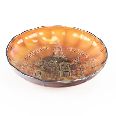 Carnival Glass: Millersburg Courthouse Bowl. Ice cream shape bowl. Highly collectible 