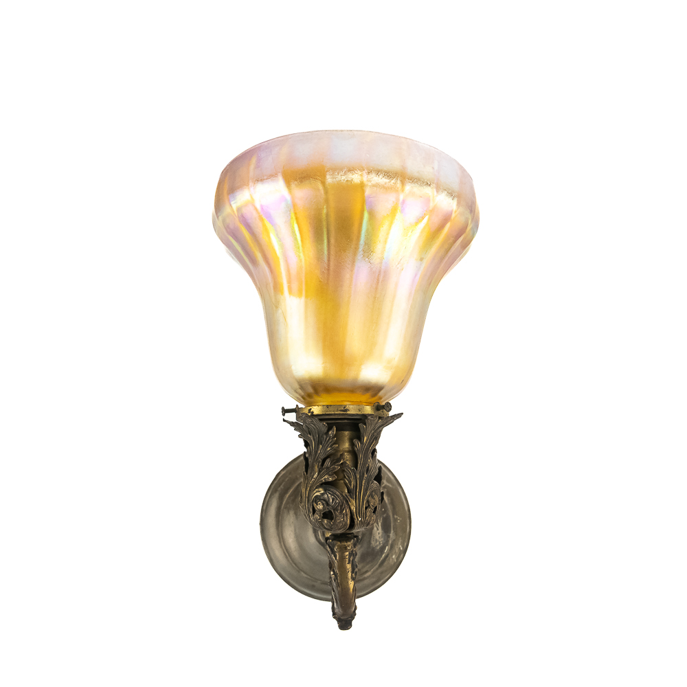 Antique Art Nouveau Glass Wall Sconce