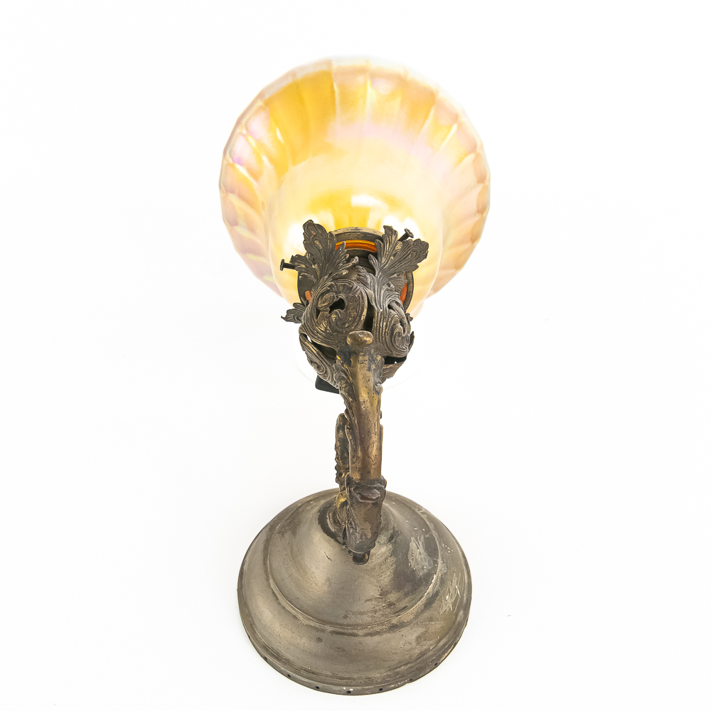 Antique Art Nouveau Glass Wall Sconce