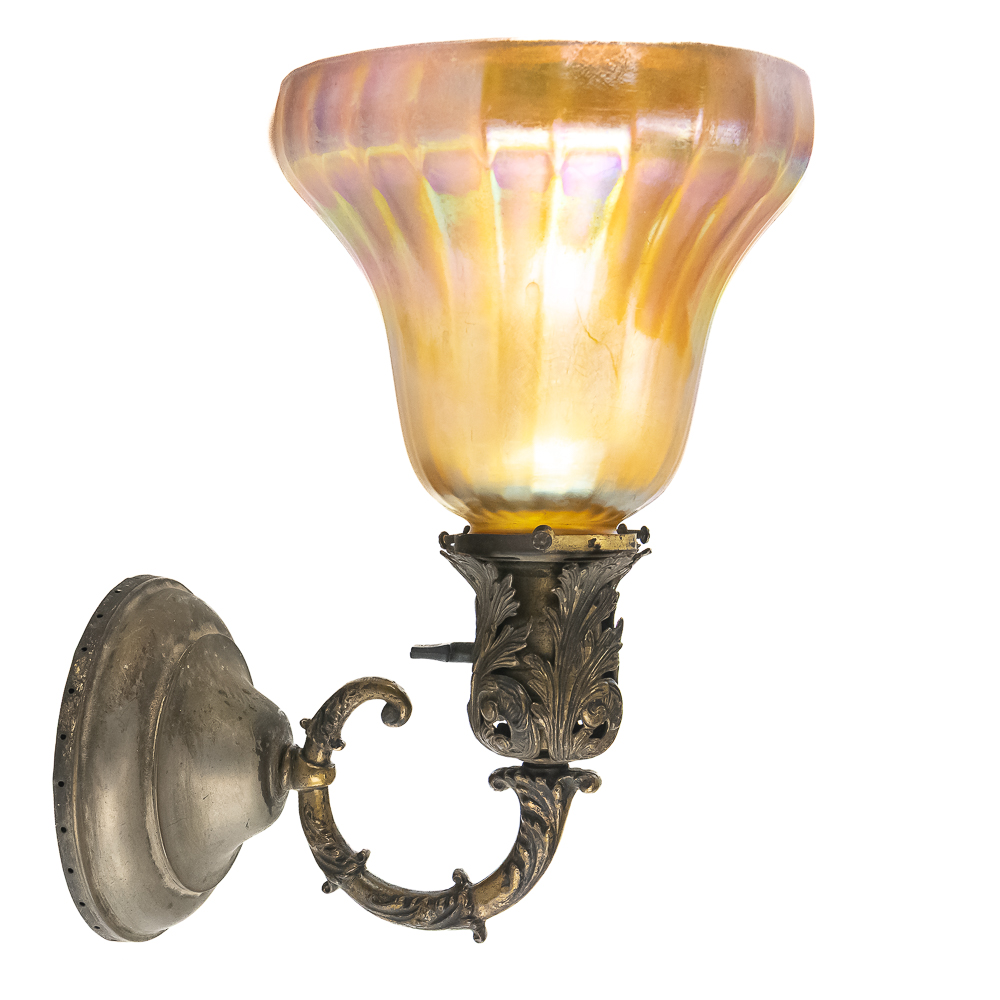 Antique Art Nouveau Glass Wall Sconce