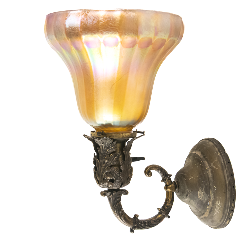 Antique Art Nouveau Glass Wall Sconce