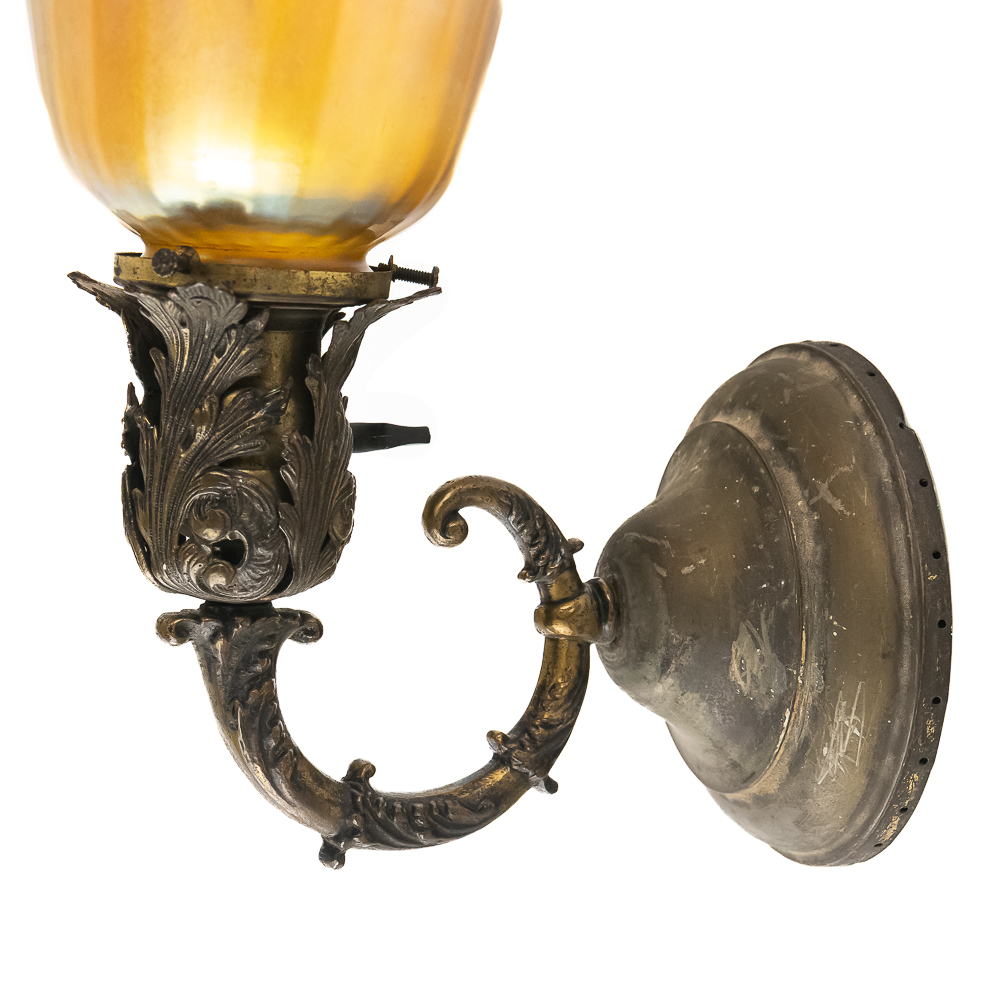 Antique Art Nouveau Glass Wall Sconce