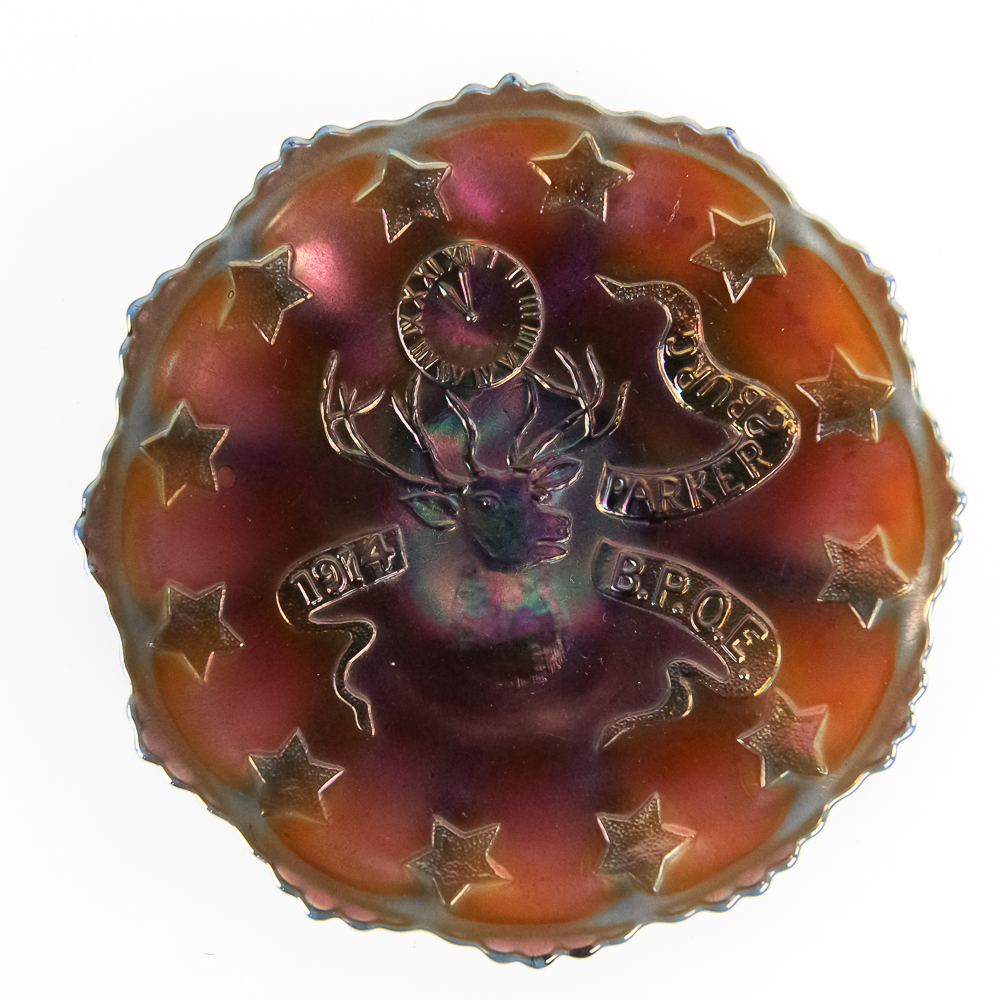 Carnival Glass: Fenton 1914 Parkersburg Elks Plate
